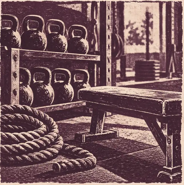 Illustration of fitness businesses equipment and workspace